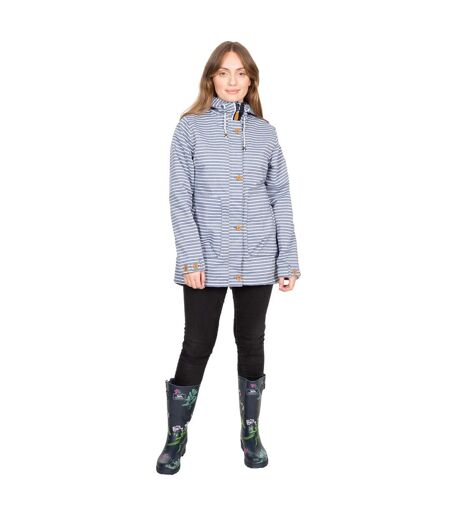 Veste Imperméable Offshore Femme Bleu Marine Blanc Trespass