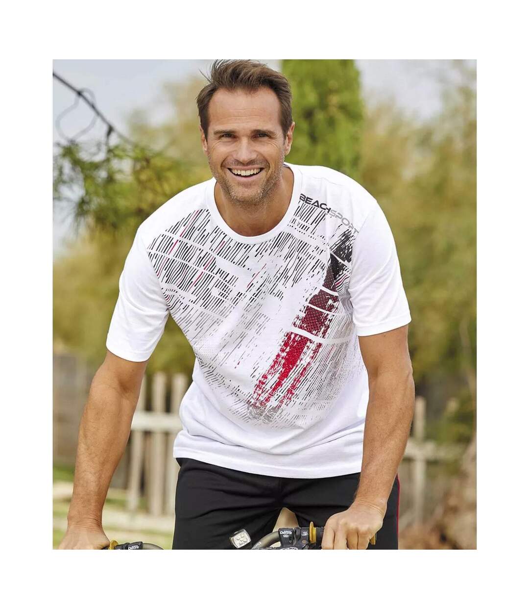 T-shirts sporty homme blanc / rouge / noir Atlas For Men-4
