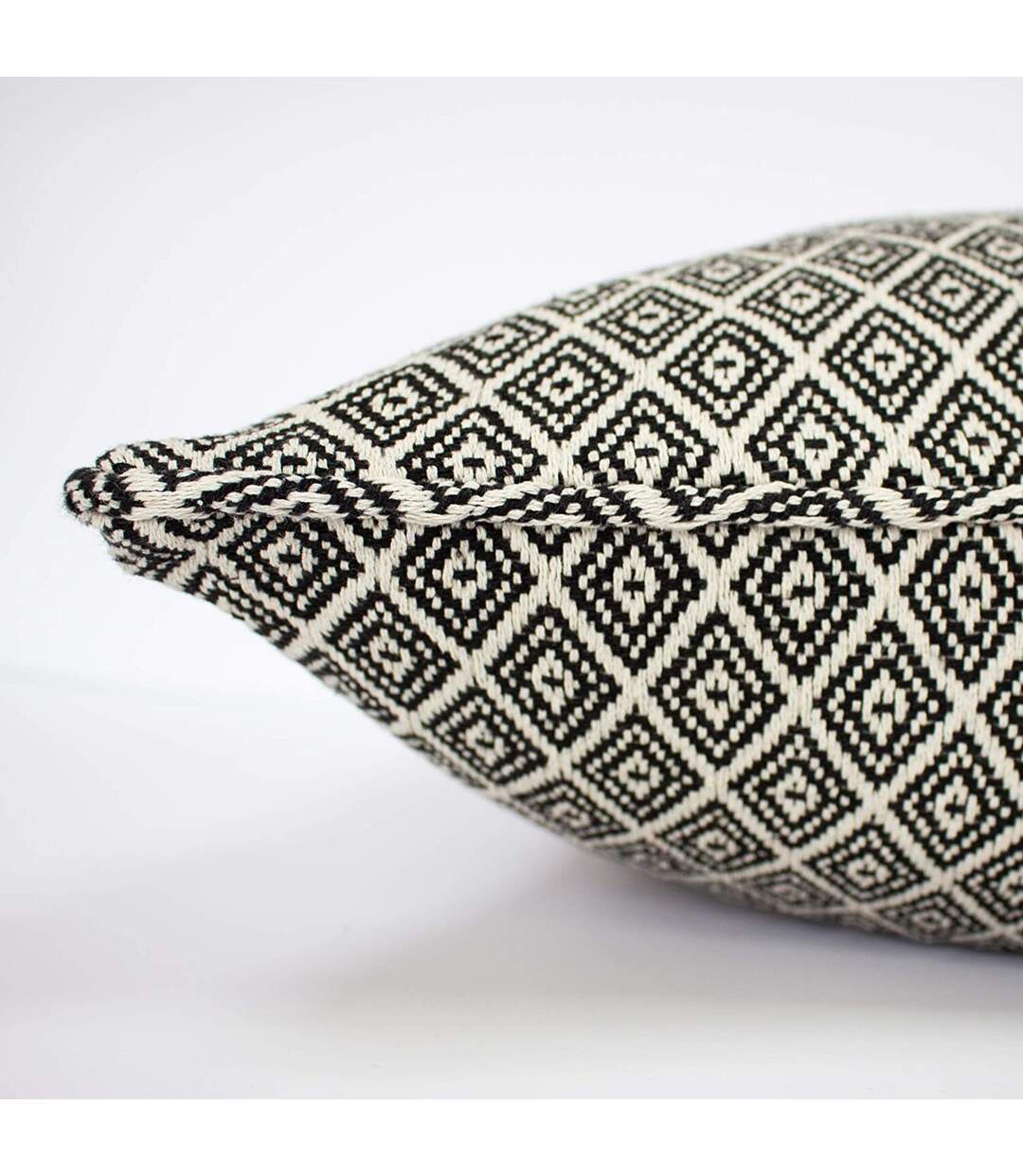 Tangier geometric cushion cover one size monochrome Paoletti-3