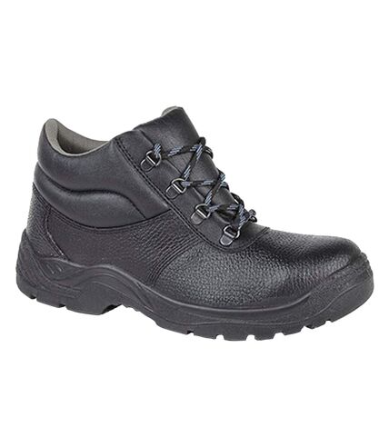 Mens padded collar d-ring chukka safety boots black Grafters