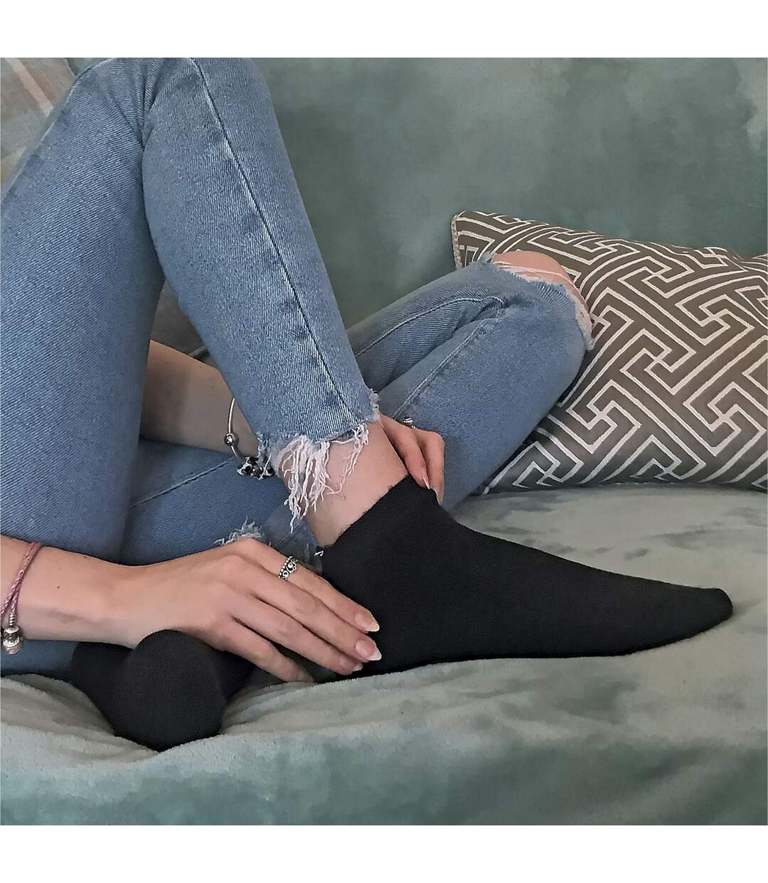 Ladies Cushioned Low Cut Ankle Thermal Trainer Socks-4