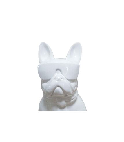 Sculpture Design Chien Dude 37cm Blanc