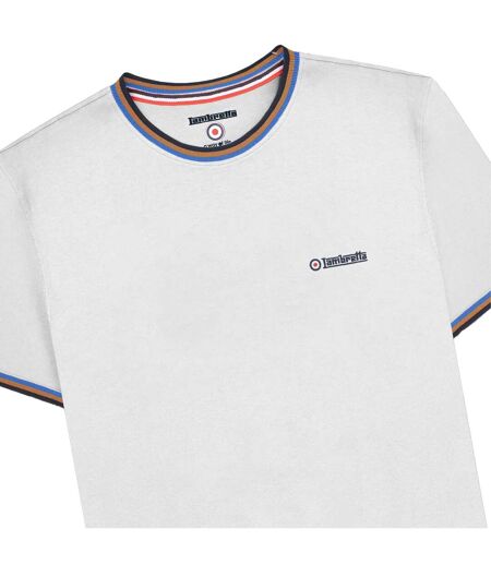T-shirt ss25 homme blanc / bleu marine / marron jaune / bleu roi Lambretta