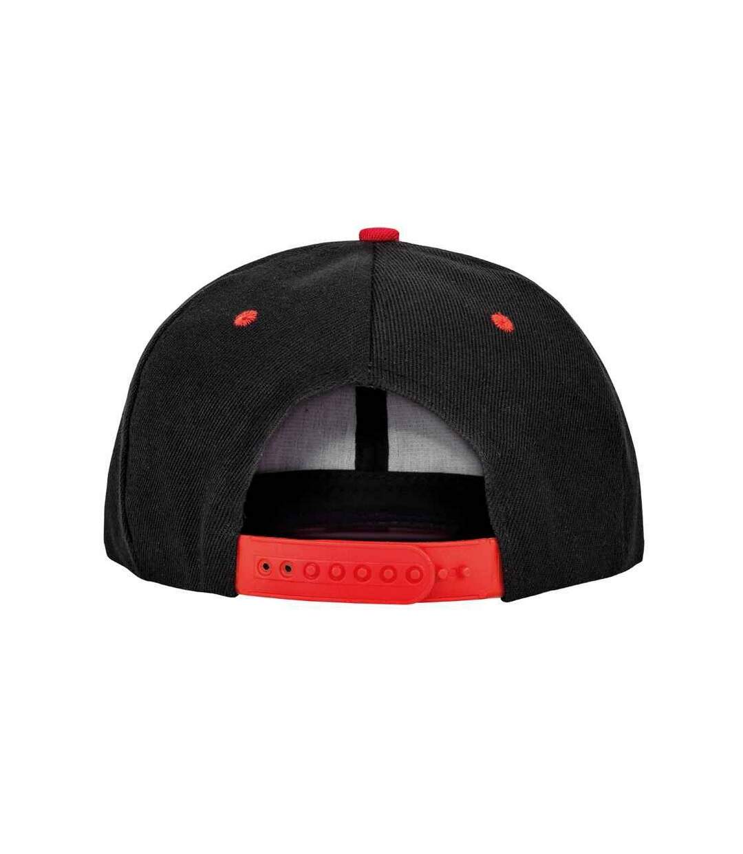 Unisex adult bronx contrast snapback cap black/red Result Headwear-2