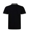 AWDis Mens Stretch Tipped Polo Shirt (Black/White)