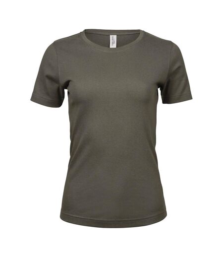T-shirt À Manches Courtes 100% Coton Femme Vert Foncé Tee Jays