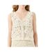 Débardeur beige femme yas crochet-1