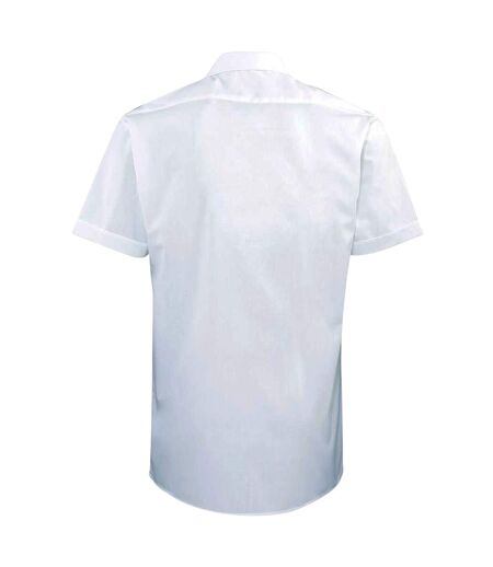 Mens Short Sleeve Pilot Plain Work Shirt Light Blue Premier