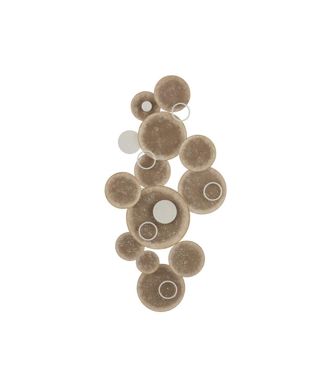 Paris Prix - Décoration Murale cercles Métal 119cm Naturel & Blanc-1
