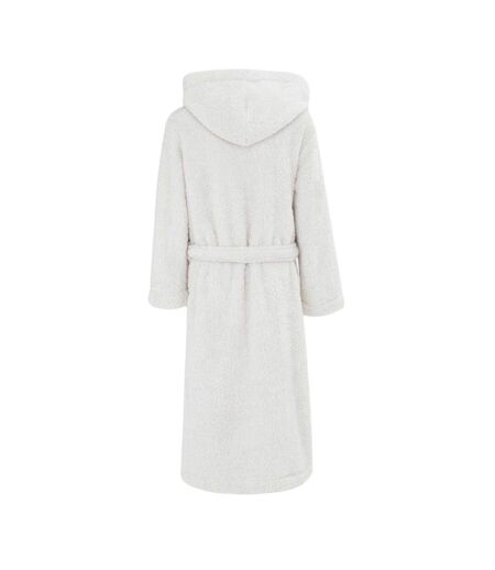 Womens/ladies Fleece Hooded Long-sleeved Robe Grey Linea