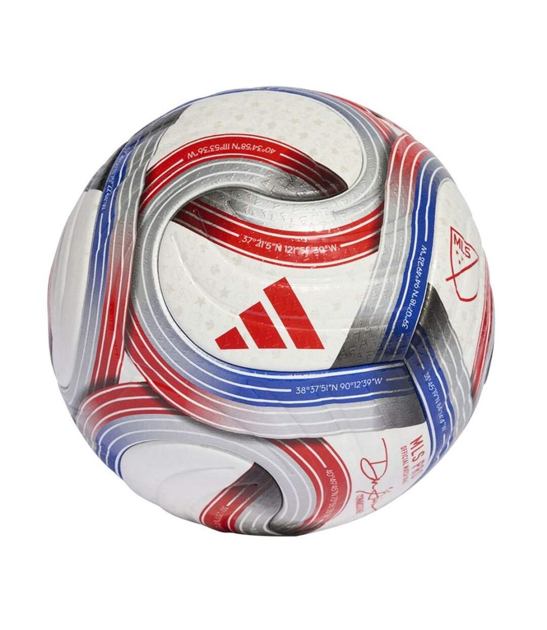 Ballon De Foot Pour Match Motif/style À Rayures Mls Pro Taille Unique Blanc Rouge Bleu Adidas-1