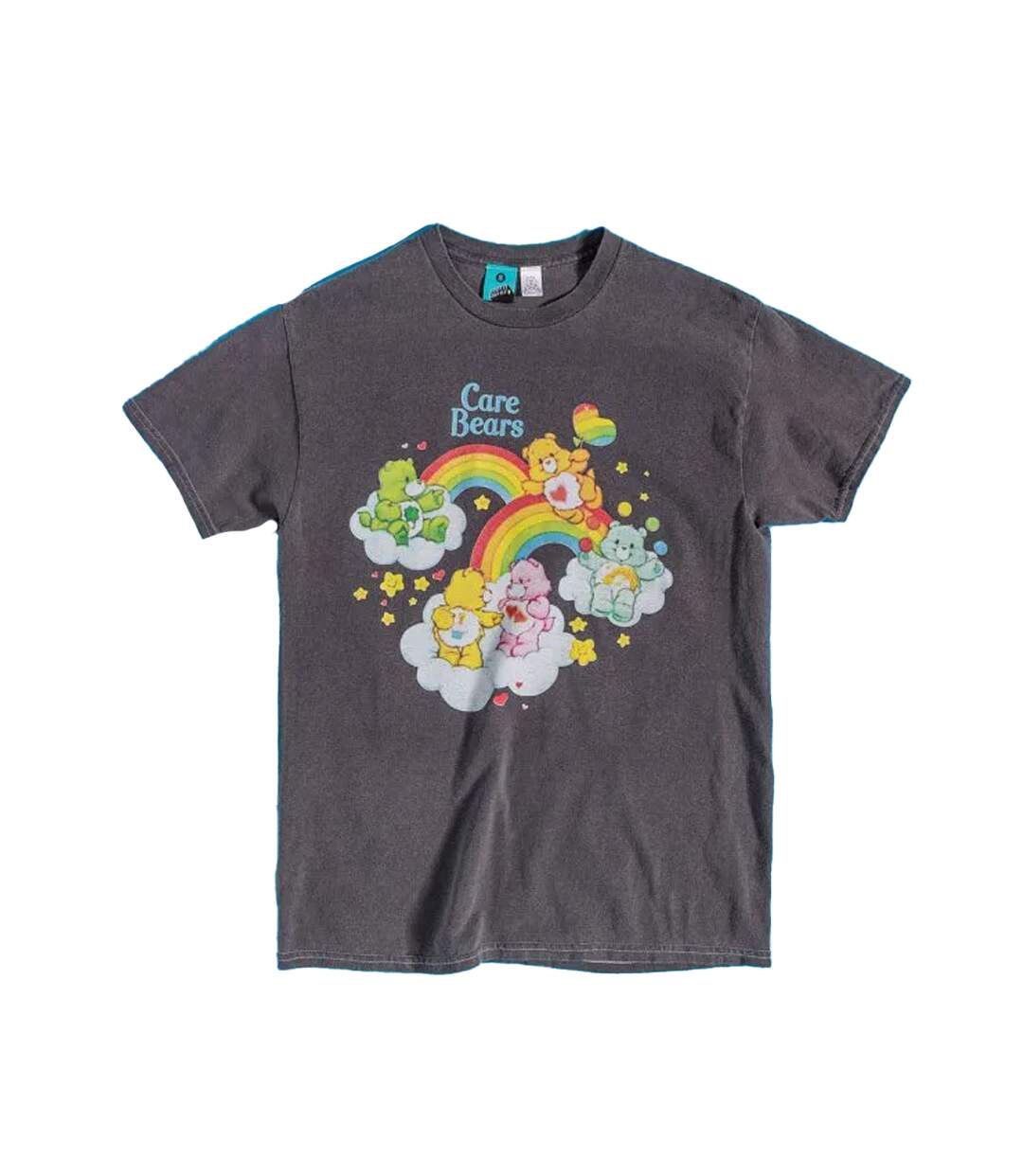 Unisex Adult Cloud Vintage Wash T-shirt Charcoal Care Bears-2