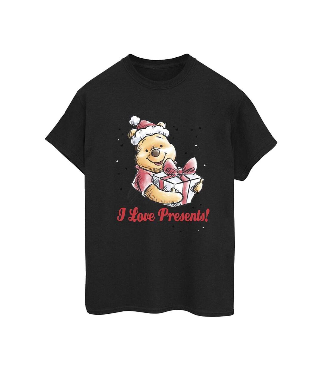 Disney Womens/Ladies Winnie The Pooh Love Presents Cotton Boyfriend T-Shirt (Noir) - UTBI47451-1