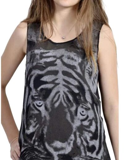 Tunique légère sans manches pour femme avec motifs - Idéale pour le printemps-été