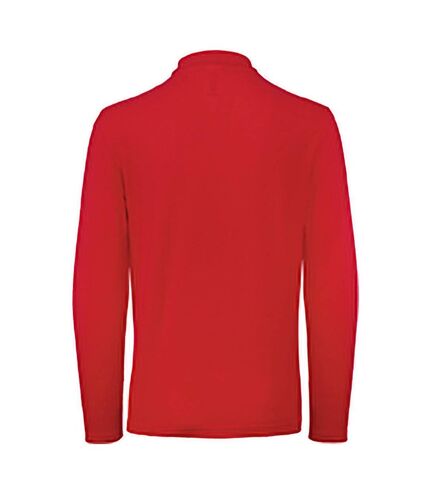 B&C ID.001 Mens Long Sleeve Polo (Crimson) - UTBC3942