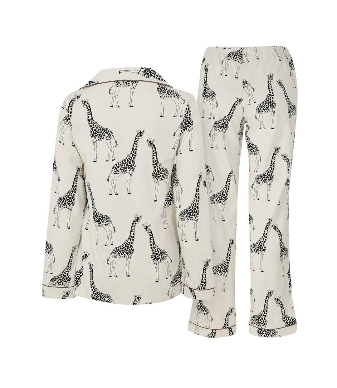 Ensemble De Pyjama Long Motif/style Girafe Femme Blanc Chelsea Peers-3