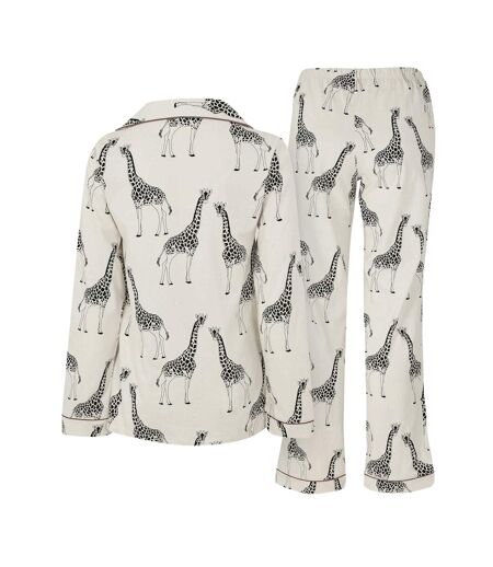 Ensemble De Pyjama Long Motif/style Girafe Femme Blanc Chelsea Peers