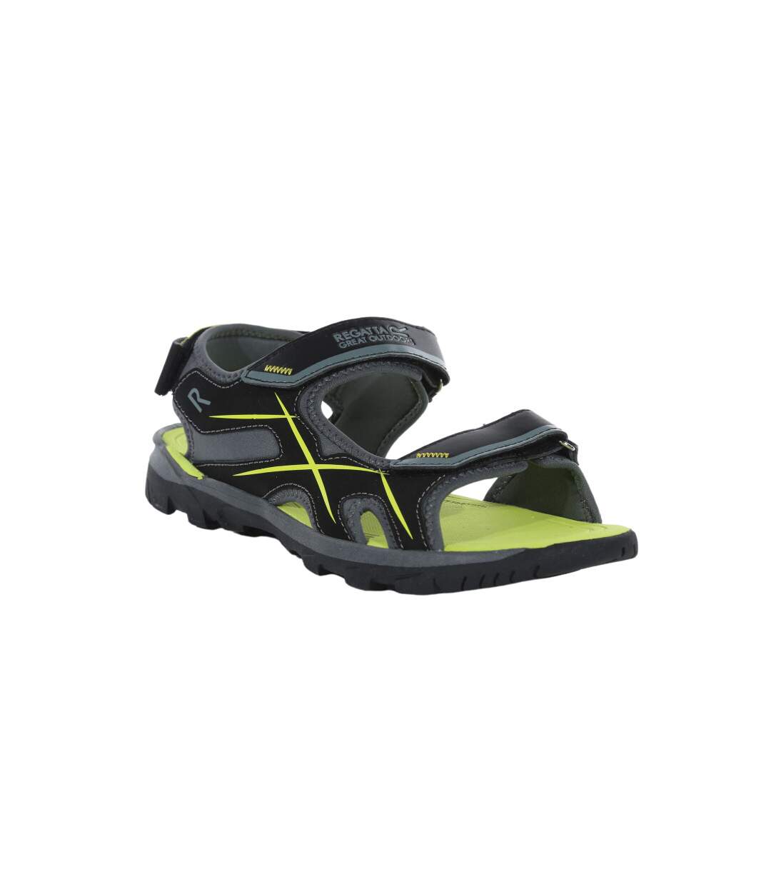 Sandales kota drift homme noir / vert kaki clair Regatta-1