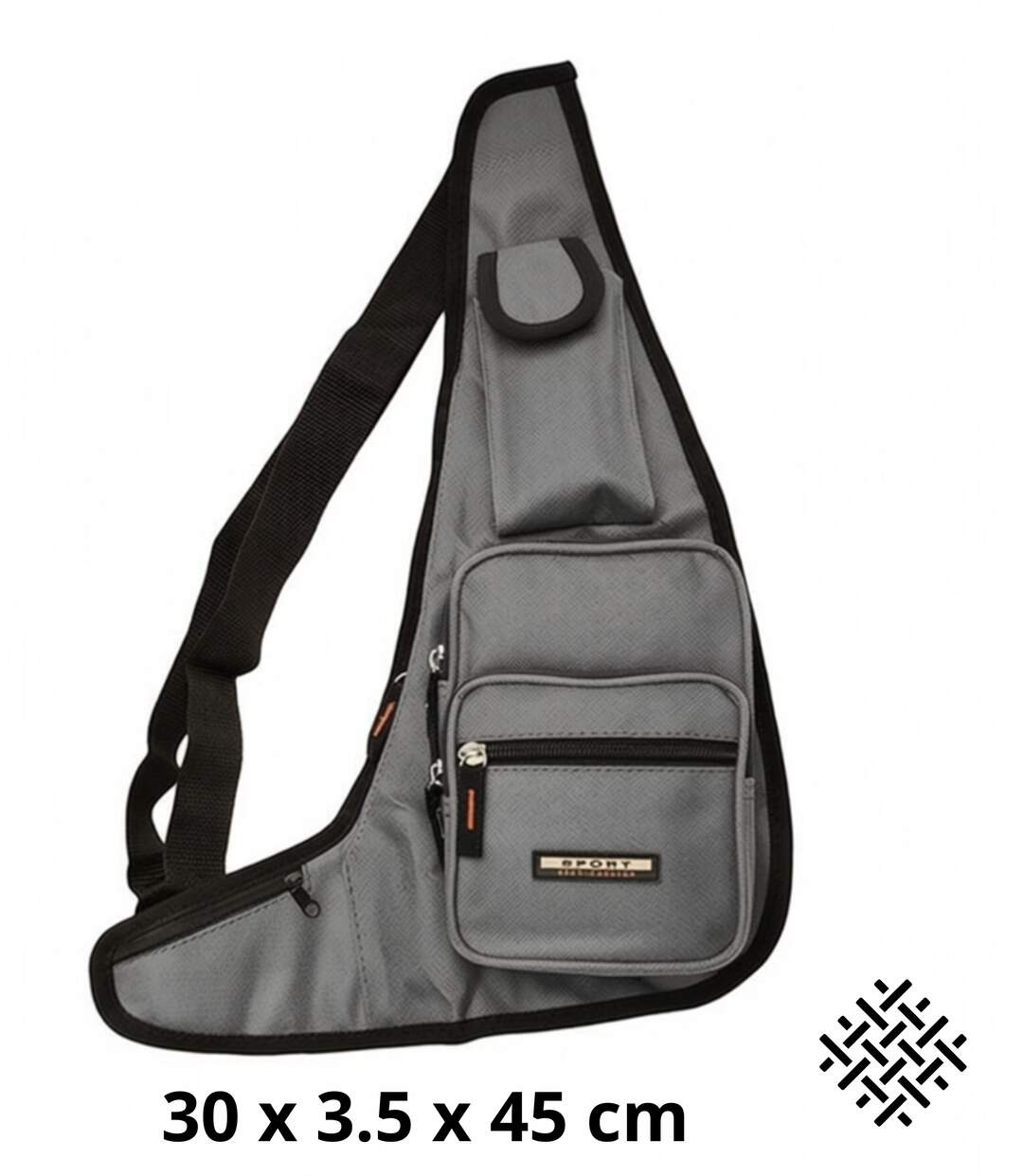 Sacoche Multi-Poches pour Homme - Sac Bandoulière en Nylon Gris-1