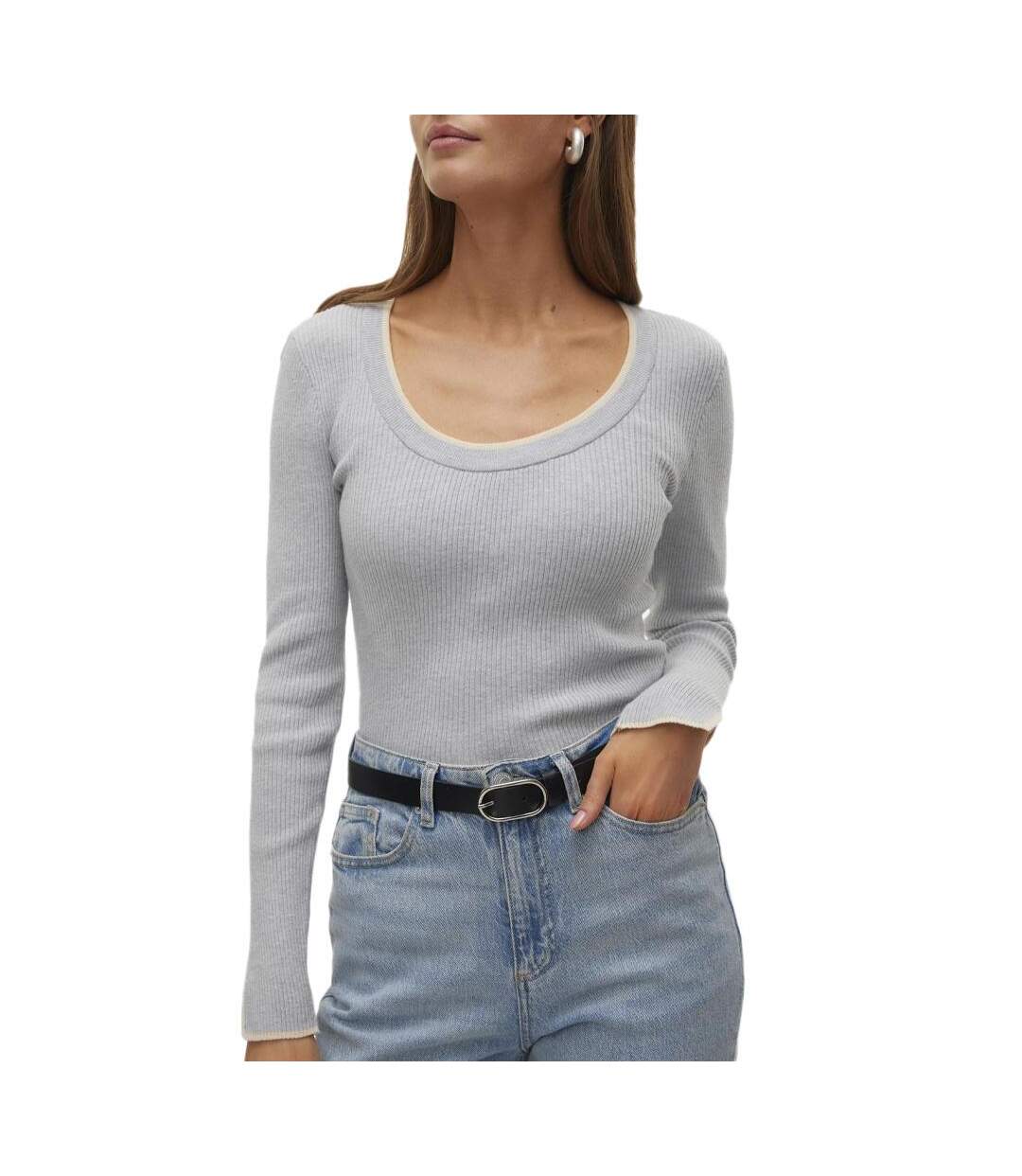 Pull gris femme vero moda joan-1
