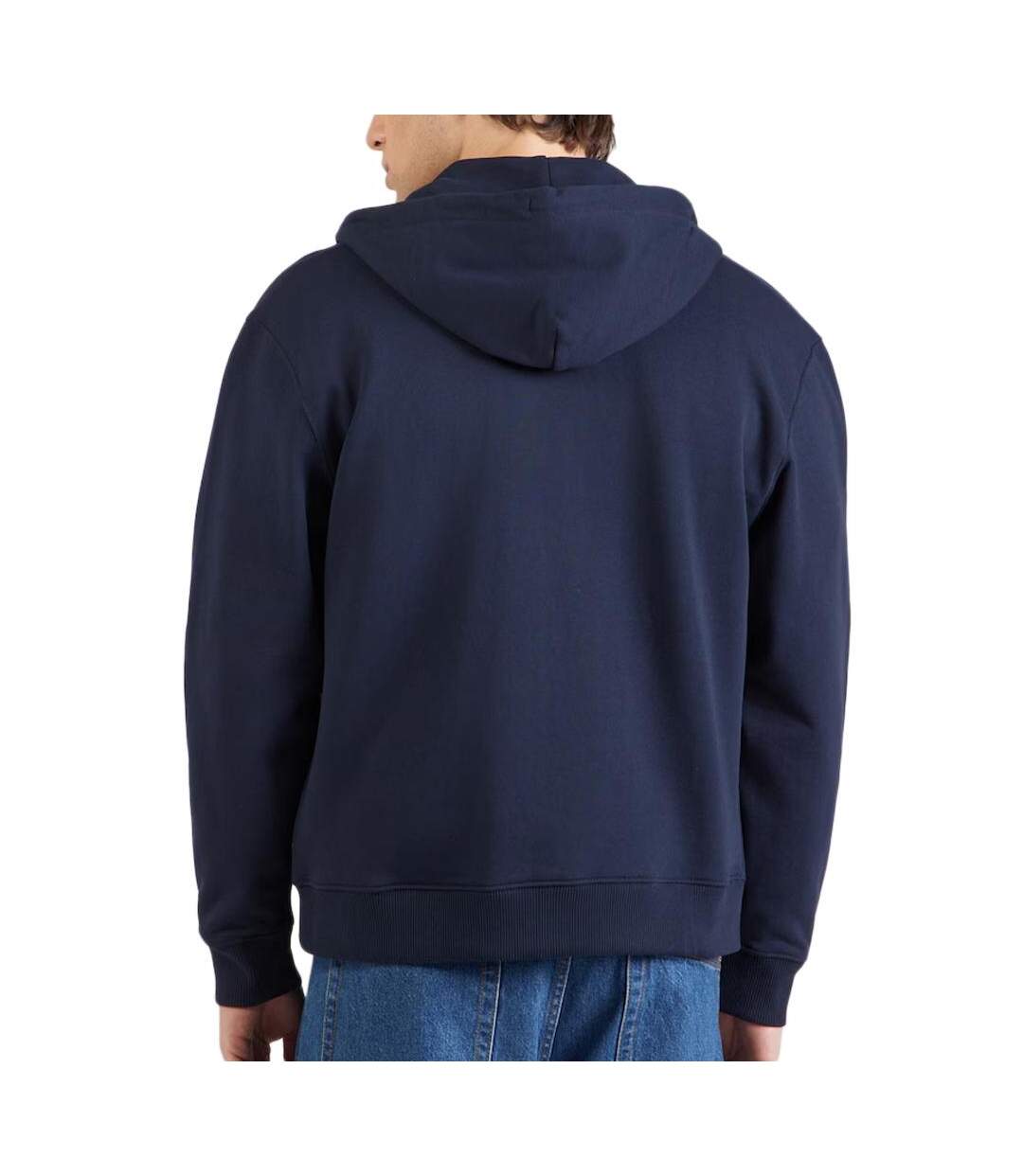 Sweat zippé marine homme calvin klein jeans terry monog-2