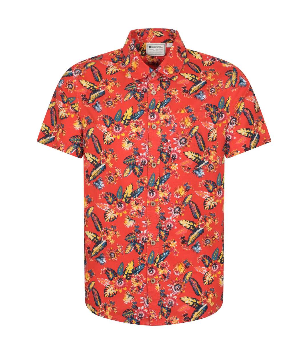 Mens tropical leaves short-sleeved shirt orange Mountain Warehouse-1