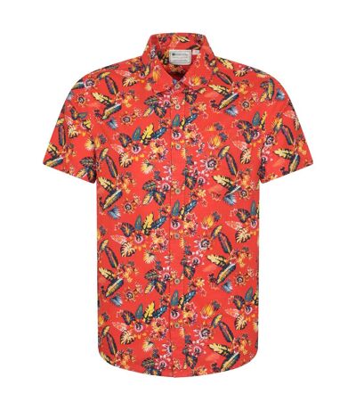 Mens tropical leaves short-sleeved shirt orange Mountain Warehouse