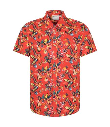Mens tropical leaves short-sleeved shirt orange Mountain Warehouse