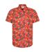 Mens tropical leaves short-sleeved shirt orange Mountain Warehouse-1
