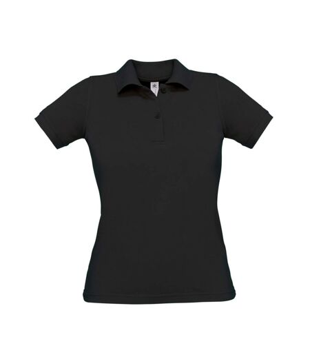 B&C Womens/Ladies Safran Pure Polo Shirt (Black)