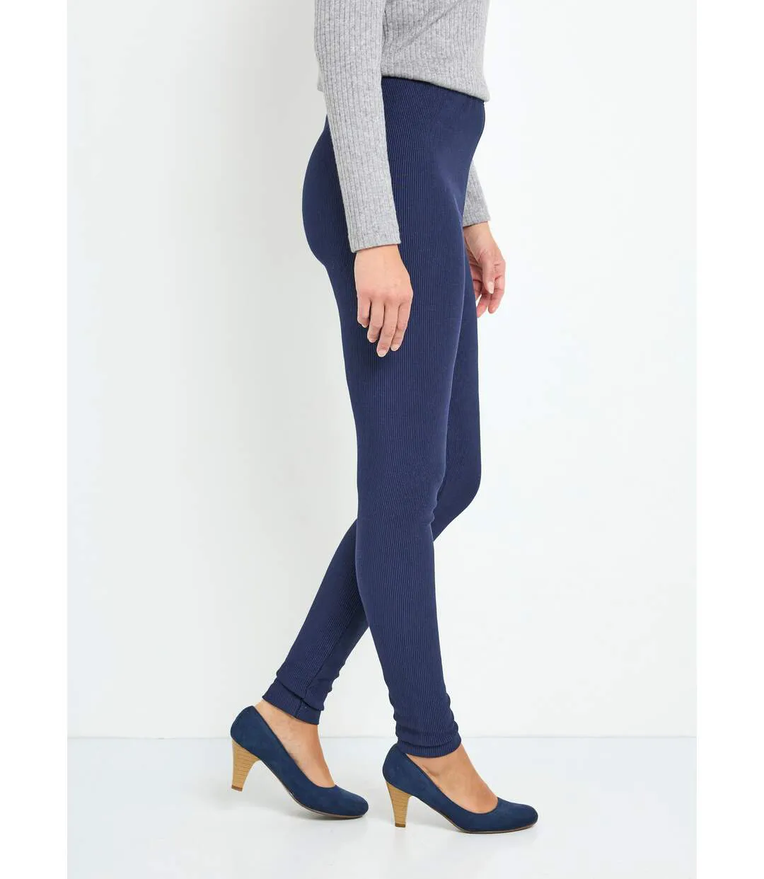 Legging côtelé taille élastiquée-3