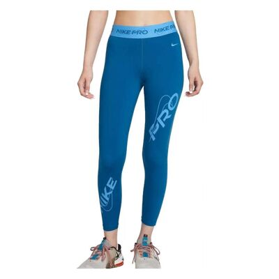 Legging Bleu Femme Nike 7/8 training PRO - L