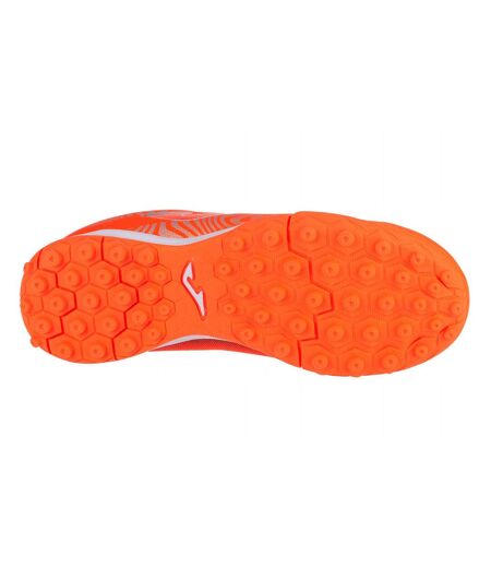 Childrens/kids Evolution Artificial Ground Football Boots Orange Silver Joma