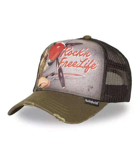 Casquette trucker avec filet bi-matière Hold Rock'n Free Life