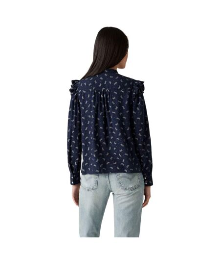 Blouse Manches À Volant Motif/style Floral Gianna Femme Bleu Marine Levis
