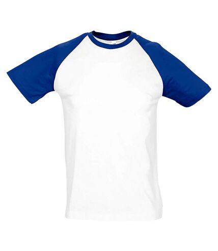 SOLS Mens Funky Contrast Short Sleeve T-Shirt (White/Royal Blue)