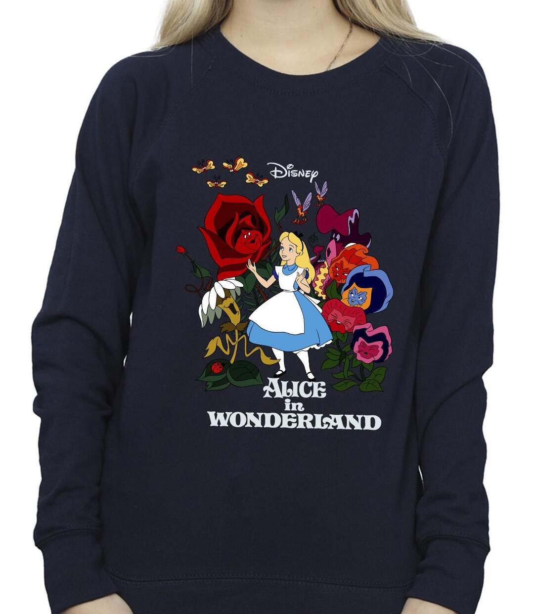 Disney - Sweat ALICE IN WONDERLAND FLOWERS - Femme (Bleu marine) - UTBI5653-3
