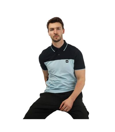 Mens Lario Block Polo Shirt Blue Navy Weekend Offender