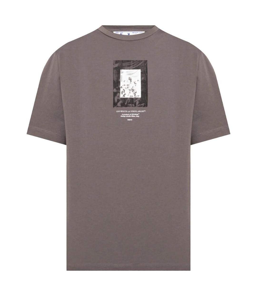 T-shirt Motif/style Miroir Homme Gris Off White-2