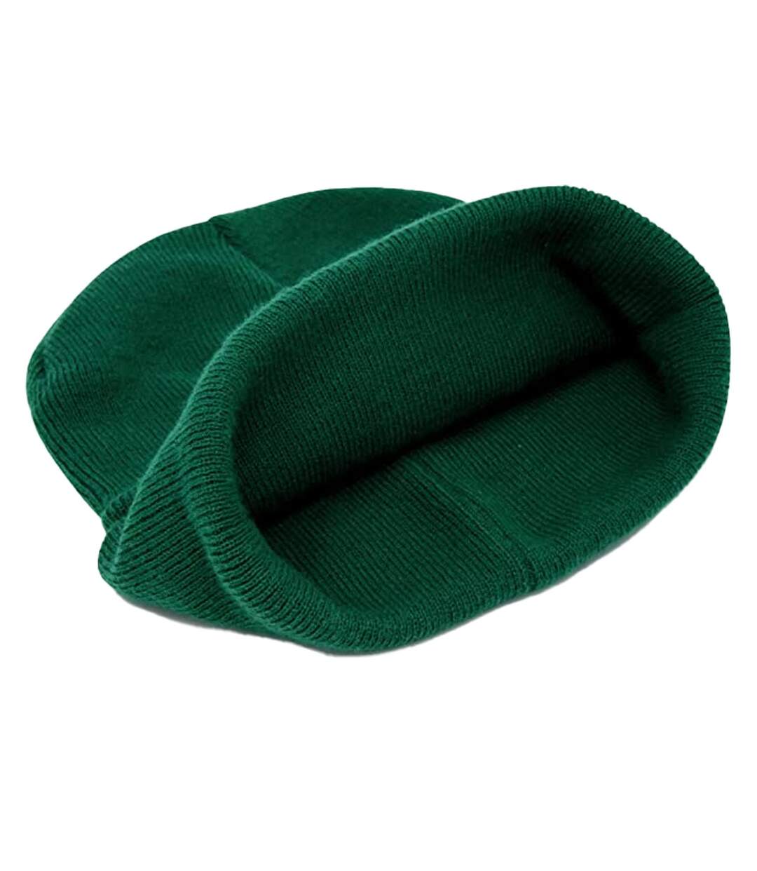 Bonnet À Revers En Coton Biologique Original Vert Bouteille Beechfield-2