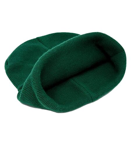 Bonnet À Revers En Coton Biologique Original Vert Bouteille Beechfield