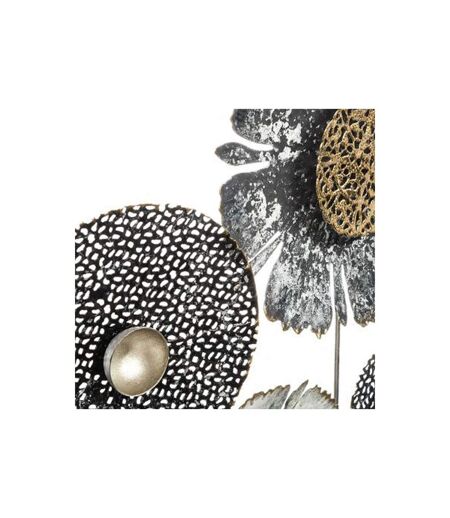 Décoration Murale Métal Tournesol 50cm Noir