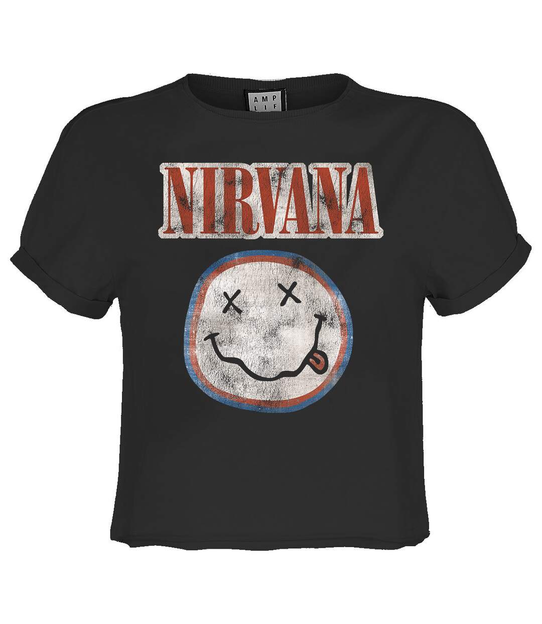 Womens/ladies Colour Nirvana Crop Top Charcoal Amplified-1