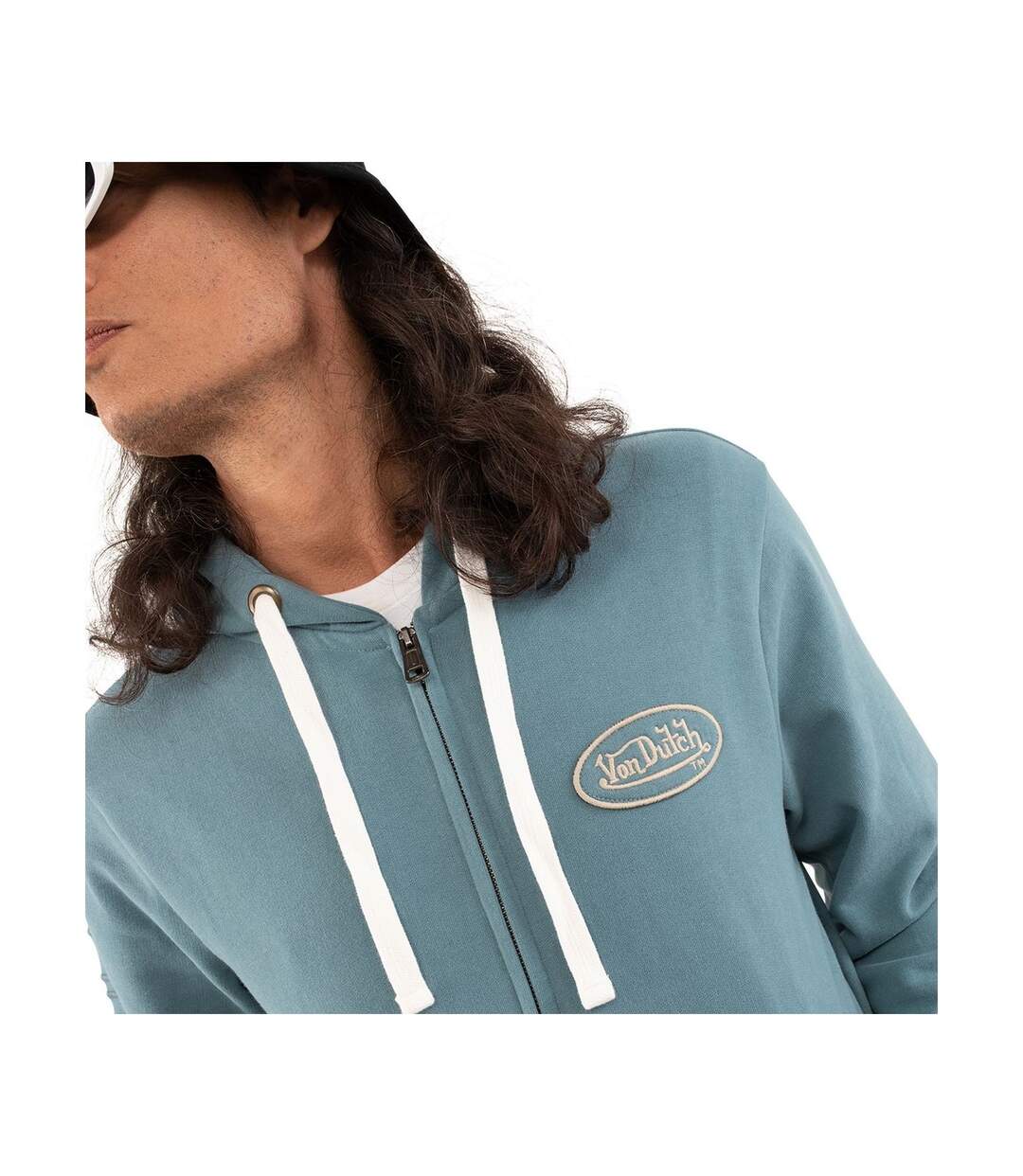 Sweat zippé avec capuche homme molletonné en coton Camp Vondutch