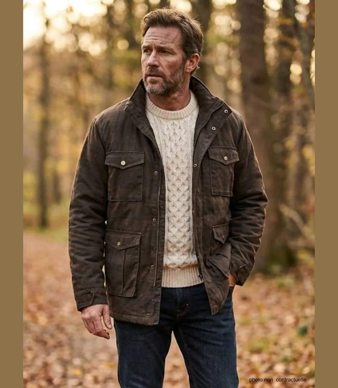 Parka Saharienne Winchester Marron à Carreaux – Doublée & Multi-poches-1