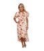 Robe Mi-longue Manches Bouffantes Motif/style Floral Femme Rose Blush AX Paris-2