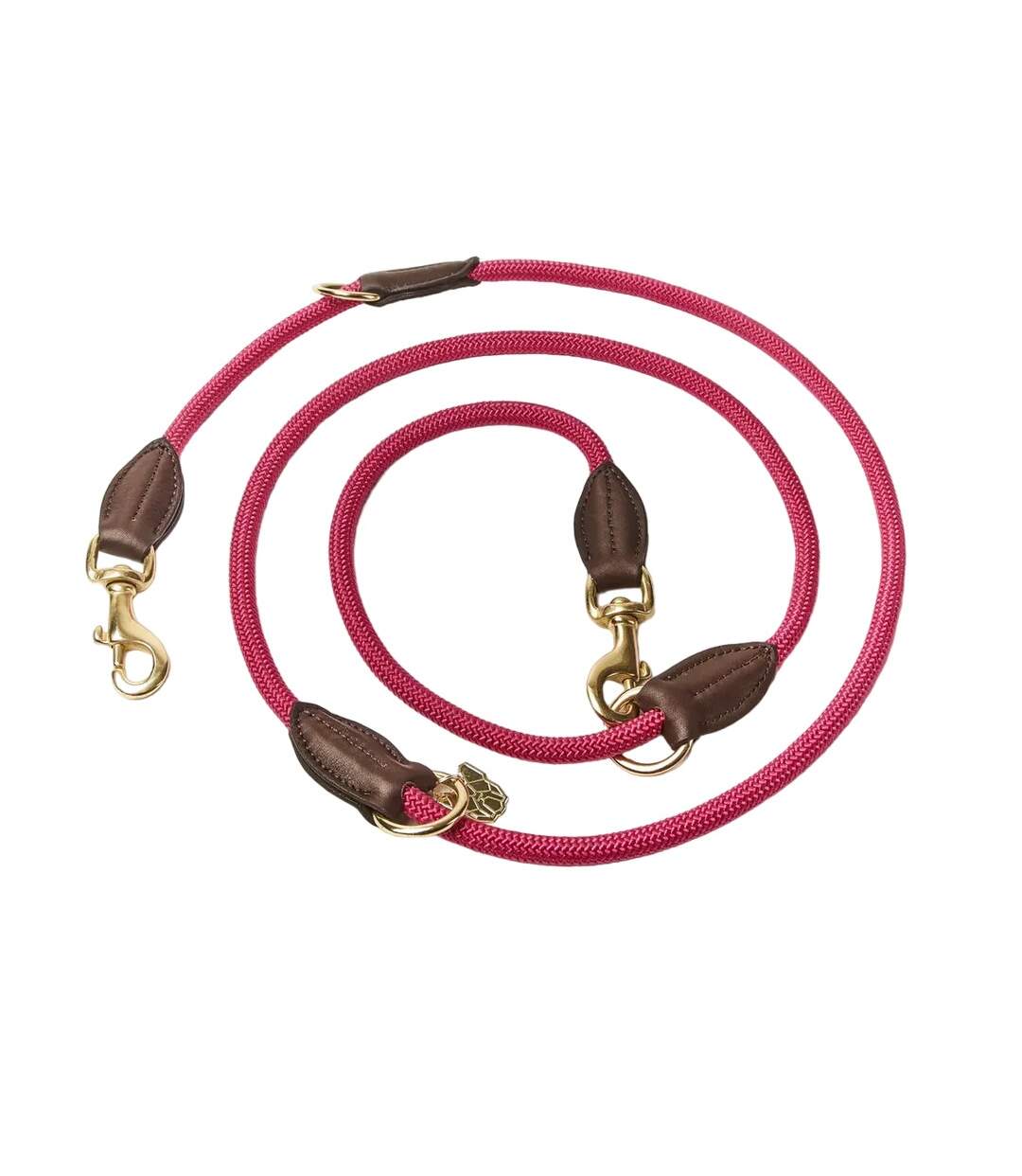 Leather dog lead one size pink Digby & Fox-1