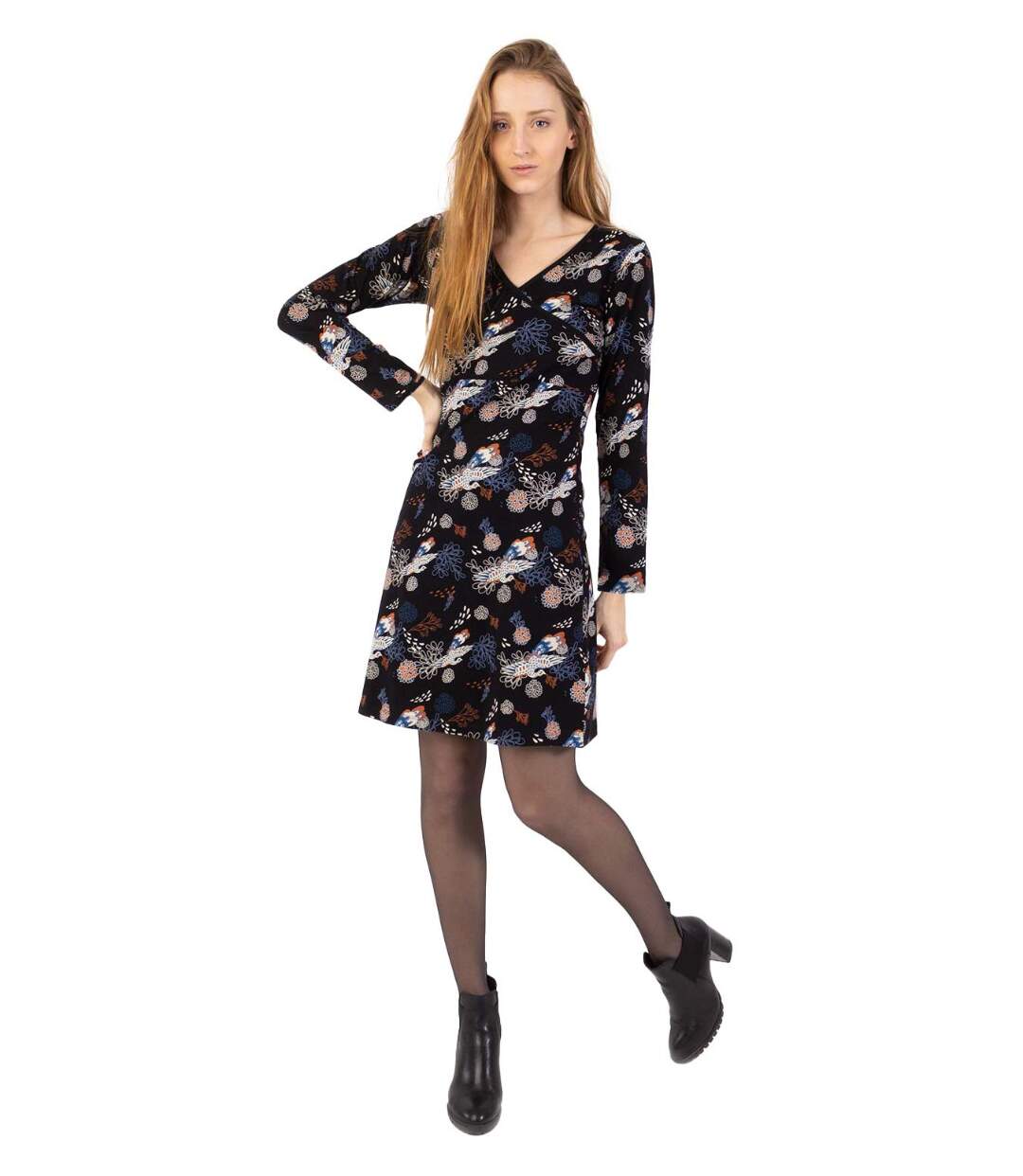 Robe courte en coton ARYA imprimé floral Coton Du Monde