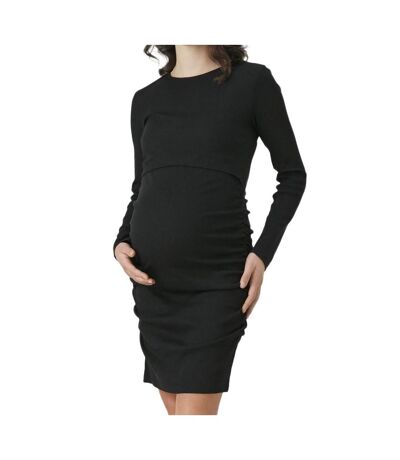 Robe de Grossesse et Allaitement Noire Femme Mamalicious Emily - L