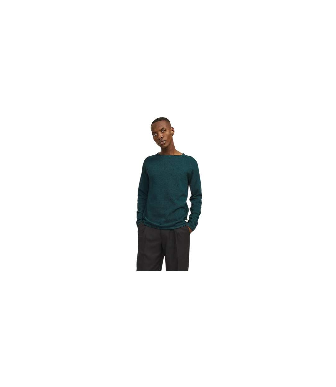 Mens Textured Regular Raglan Jumper Deep Teal Jack And Jones-1